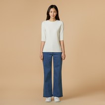 [JAJU/자주] 여 와이드 부츠컷 데님 팬츠_라이트블루