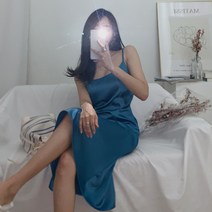 떳다그녀 리픈 새틴 나시 롱 원피스