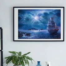 DIY 보석십자수 주문제작 보석비즈십자수 큐빅십자수 결혼선물 집들이선물, 40x50, 배