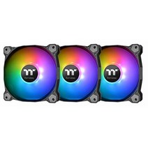 Thermaltake 퓨어 12 ARGB 5V 마더보드 싱크 아날로그 컨트롤러 9 LED 120mm 하이드롤릭 베어링 케이스 래디에이터 팬 3팩 CL-F079-PL12SW-A, 120mm_ARGB Black