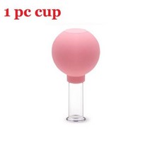 셀룰라이트 마사지기 진공 부항 컵 유리 캔 마사지 얼굴 흡입 슬리밍 지방 연소 한약, 1 pc pink