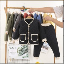 아동 누빔 퀼팅 깔깔이 시보리밴딩 솜 방한복 자켓 점퍼 바지 귀여운 패딩점퍼 바지 투피스 세트 UV110555UJ 깔까리