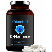 NatureBell D-Mannose 1000mg 네이쳐벨 오가닉 디마노스 200정, 1개, 1