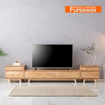 퍼스웰 네이브 2500 1단 원목거실장 TV장세트(JN_021), 가을[멀바우]