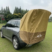 테일 텐트 suv 연장 텐트 자동차 야외 자가용 캠핑 텐트Yq0228, 더블, 철 파이프가없는 갈색 텐트