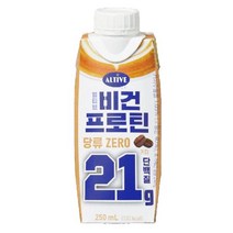 CJ 홈카페 탕비실 우리가족 얼티브 비건프로틴 커피 250ml 마시는단백질 쉐이크 고단백 영양보충 간식 부모님선물 탕비실 카페인충전, 1개