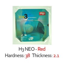 탁구 라켓 채 허리케인 3 NEO HURRICANE 3 고무 허리케인-3 핍스인 스폰지, 레드 H38 T2.1