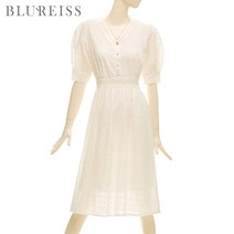 [블루레이스] V넥펀칭레이스플레어원피스_BKM1OP3511