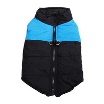 ST SHOP 따뜻한 개 옷 방수 애완 동물 패딩 조끼 지퍼 재킷 코트 치와와 퍼그 Ropa Para Perros, 나일론 폴리 에스터 깃털, Blue_L