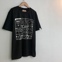 20수 면 반팔 그래픽 티셔츠 블랙 [RETRO ROBOT]