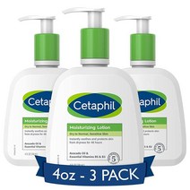 CETAPHIL 바디 모이스처라이저 16 oz 2개 모든 피부 타입 민감성 적합 보습 무향 저자극 논코메도제닉, NEW 4oz Pack of 3