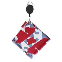 스퀘어 골프 공 청소 타월 매달려 버클 골프 공 클럽 헤드 클리너 매일 훈련 연습 보조, F 빨간색