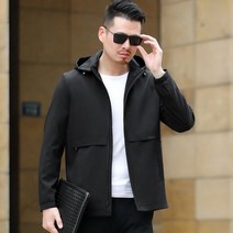 아빠 봄코트 중년 남성 비즈니스 캐주얼 후드자켓 중장년 자켓 남성 봄가을 얇은 상의