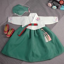 [럭셔리한복] 355.민꽃아이녹(여) _ 아동한복 여아한복 돌한복 유아 아이한복 물실크원단 입체 자수 저고리 전통 스타일