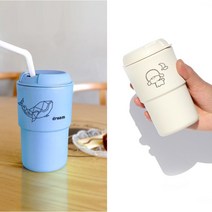 파스텔 이중구조 텀블러 350ml 주문 제작(판촉물 카페 단체 기념품 답례품 행사 선물) 최소수량 50~100개, 실크1도인쇄(기본수량 100개), 추가안함, 코랄