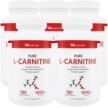 [미국번개배송] 착한명품 마이라이프 내추럴스 엘카르니틴 1000mg 180 야채캡슐 5병, 180정, 5개