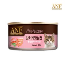 에이엔에프 고양이 간식캔, 흰살참치 + 게맛살, 24개