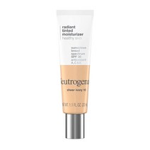 Neutrogena Healthy Skin 래디언트 틴트 페이셜 모이스처라이저 광범위한 스펙트럼 SPF 30 자외선 차단 비타민 A C E 경량 시어 오일 프리 커버리지 아이보리, Sheer Ivory 10