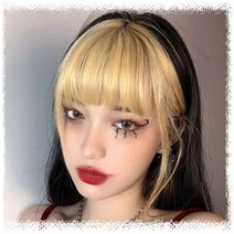 [HAN] 앞머리 헤어피스 가발 부분 탈색 골드 포인트, 옐로우골드