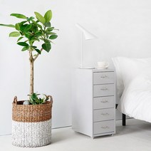 마켓B 바퀴달린 이동식 틈새 3단 4단 5단 6단 수납장 서랍장, 5단 라이트그레이