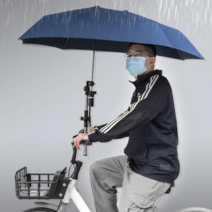 AMZ 자전거 유모차 겸용 우산스탠드 거치식 자전거호환 양산 야외 햇빛 차단 우산, 블루