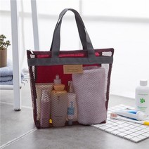 메이크업 화장품 박스 purdored 1 pc 여성 여행 큰 화장품 가방 세트 메이크업 메쉬 세면 용품 가방 남성 세척 주최자 휴대용 파우치 케이스 dropshipping, 와인 레드