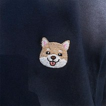 시바견 시바 자수 티셔츠 반팔티