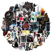 야구헬멧스티커 10/30/50PCS 새로운 어쌔신 크리드 맞춤 장식 낙서 방수 스티커 노트북 스케이트 보드 헬멧 물 컵 도매, 10PCS