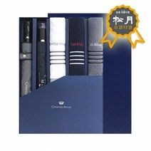 기타 송월 우산+타올 5매 세트 4, 블랙/그레이
