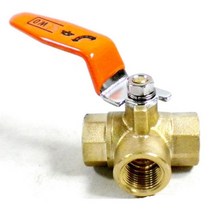 유체x에어용 국산 신주 삼방 볼밸브 15A 안전 파이프용 배관용품, 1개