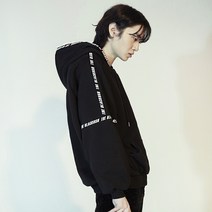 블랙크러쉬 오버핏 더블크 레터링 후드티