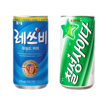 [제트스카이] 사이다 190ml 30캔 + 레쓰비 마일드 커피 업소용 175ml 30캔, 1세트