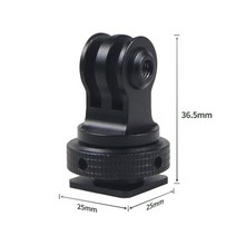 싱글 더블 너트 콜드 슈 마운트 3/8 1/4 5/8 나사 브래킷 스탠드 홀더 고프로 액션 카메라 DSLR 스튜디오 플래시 삼각대, [15] Cold shoe Tripod
