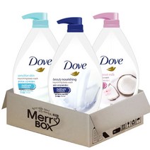 [메리박스] 촉촉워시세트 도브 바디워시 1000mlx3개(뷰티+코코넛+센서티브), 1세트