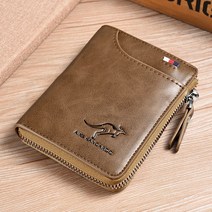 공예 수제 Aiks 캥거루 지갑 RFID 차단 도난 방지 신용 카드 가방 안티 마그네틱 유니섹스 보호, 01 Khaki, 01 Khaki