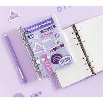 옐로우백 파스텔 색감 다꾸 6공 다이어리 DIY 세트 (a6 육공 다이어리) 2023, 2. 녹색