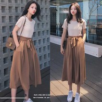 나들이패션와이드팬츠 해외여행옷 해외여행여름옷 휴양지패션 편한 여름 바지 티셔츠 와이드 코디 캐주얼룩 (제스트)_973EA