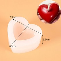 캔들몰드실리콘 심장 모양의 아로마 테라피 간장 왁 스 사출 금형에 대 한 양 초 실리콘 몰드 홈 장식 공예, 04 7.9CM