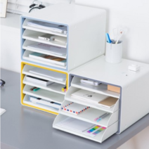 병원 원무과 문서 화일 분리 보관 4단 서류함 책상정리 수납 차트 A4용지 진단서, 회색