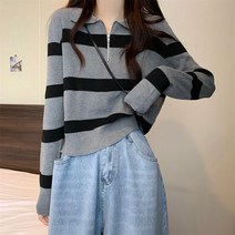 라이프랩 여성 반집업 카라 니트 티셔츠