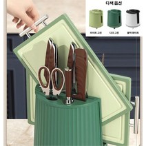 회전식 수저통 물빠짐 멀티 선반, 다크 그린