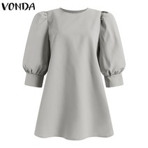 VONDA 패션 여성 블라우스 하프 슬리브