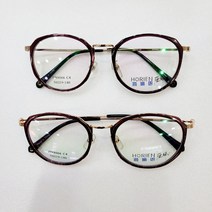 동그리안경 HORIEN 8066 50 보라 로즈골드 솔텍스안경테