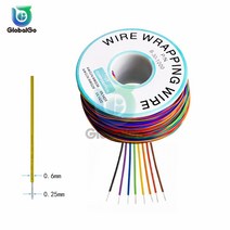 B-30-1000 ul1423 컬러 24awg 와이어 래핑 0.25mm 주석 도금 구리 솔리드 pvc 케이블 점퍼, 01 250m_01 30 AWG, [01] 250m