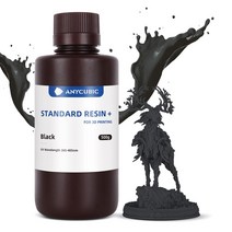 3d 프린터 재료 ANYCUBIC-LCD DLP 3d 프린터 용 표준 + 수지 고정밀 광자 모노 4K 500G 1KG 3D 인쇄 재료, 02 Black 500g