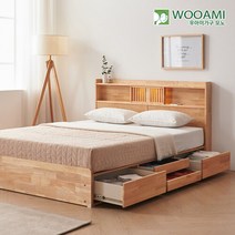 우아미 가구 모노 헤이디 LED 원목 수납침대 SS 독립매트리스, FO5168_내추럴
