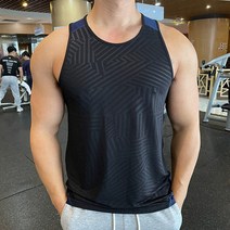 등산조끼 남성 남자 러닝 조끼 여름 체육관 운동 민소매 셔츠 아이스 실크 퀵 드라이 피트니스 보디 빌딩 탱크 탑 신축성 훈련, [01] M, [02] G22 black vest