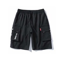 남자 데일리 코디 무릎 기장 반바지 블랙 포켓 팬츠