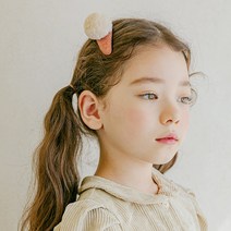 채니봉봉 밍크볼 파스텔 똑딱핀 유아헤어핀