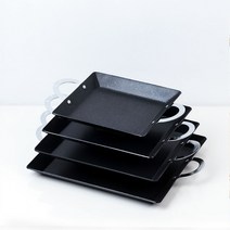 원형 사각 스텐 경질 닭갈비팬 곱창팬 가정용 업소용, 코팅 사각전판 대(395X345mm)